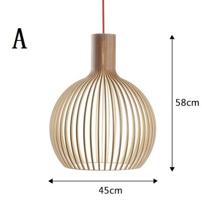 Yunke Hand-made Wooden Cage Pendant Light