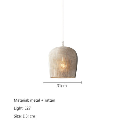 Japandi Wabi Sabi Wind Handmade Rattan Pendant Light