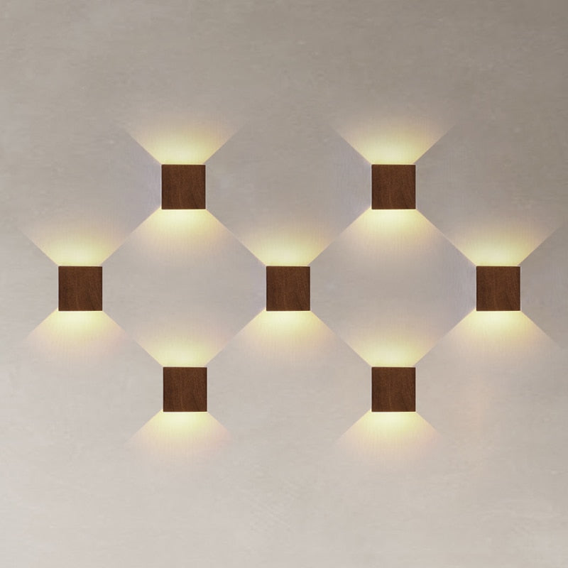 Japandi Imitation Wood Wall Light