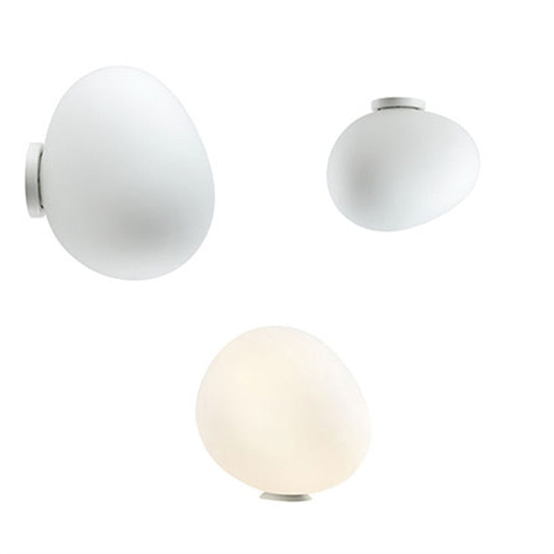 Esco Modern Frosted Egg Glass Flush Mount/ Wall Light