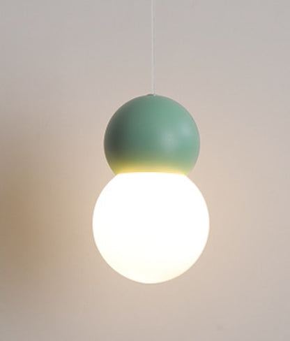 Modern Nordic LED Mixed Media Glass Globe Pendant Light