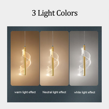 Modern Spiral Acrylic LED Hanging Wall Lamp