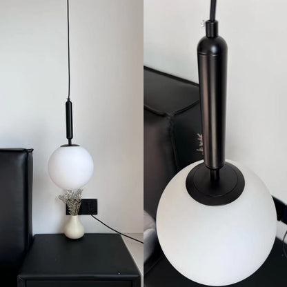 Modern Milk Glass Globe LED Pendant Light