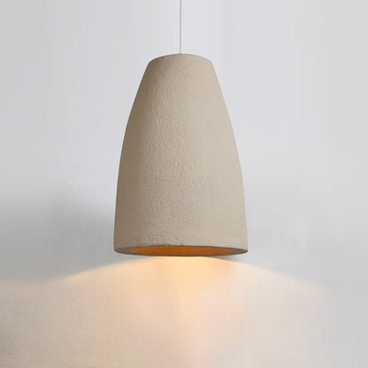 Japandi Wabi Sabi Cream Cylinder Style Pendant Light