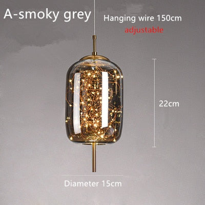 Nordic Glass Stars Jar Pendant Light