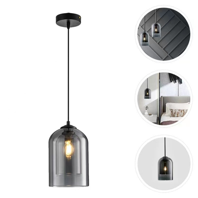 Modern Creative Double Layered Glass Pendant Light