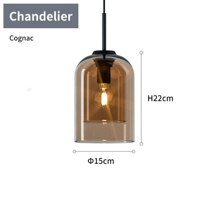 Modern Creative Double Layered Glass Pendant Light