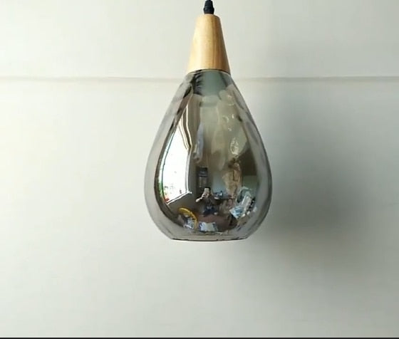 Esco Modern Tear Drop Water Glass Pendant Light