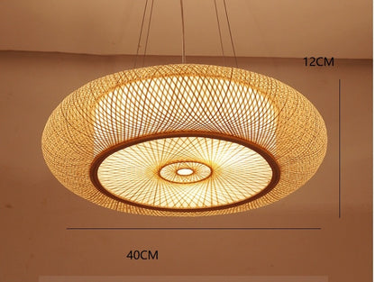 Bamboo Pendant Lights for Living Room Chinese Style Hanging Light Cover Bedroom Pendant Lamps Kitchen Home Decor