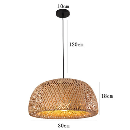 Kua Handwaved Bamboo Lantern Pendant Light