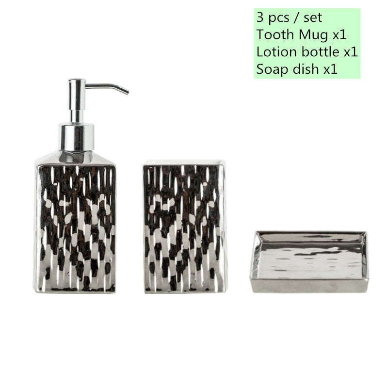 Ceramic Bathroom Accessories Soap Dispenser Set