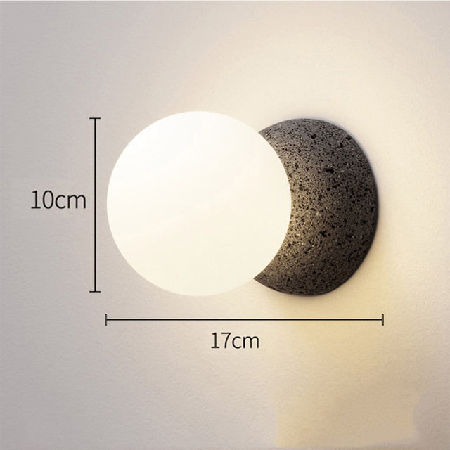 New Nordic Concrete + Frosted Glass Globe Wall Light