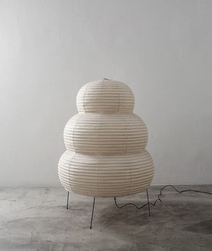 Japanese Wabi-sabi Paper Lantern Tripod Floor Lamp