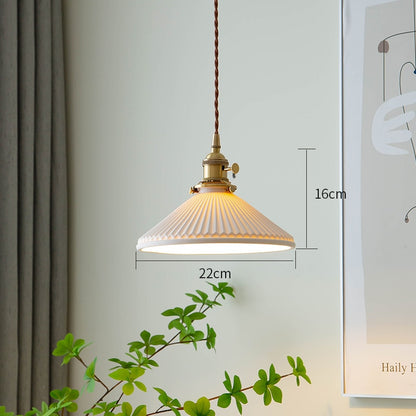 Nuuc Japandi Ribbed Ceramic Pendant Light