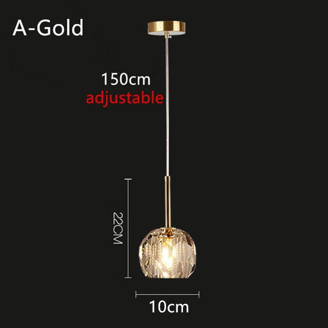 Modern LED Small Crystal Pendant Light