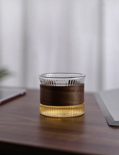 Japanese Style Glass Coffee Walnut Cup