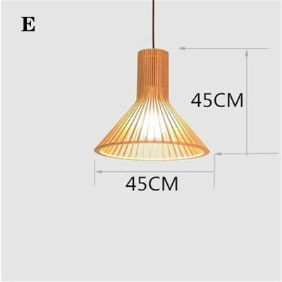 Yunke Hand-made Wooden Cage Pendant Light