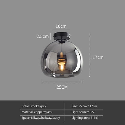 Wady Modern Minimalist Handblown Glass Globe Flush Mount