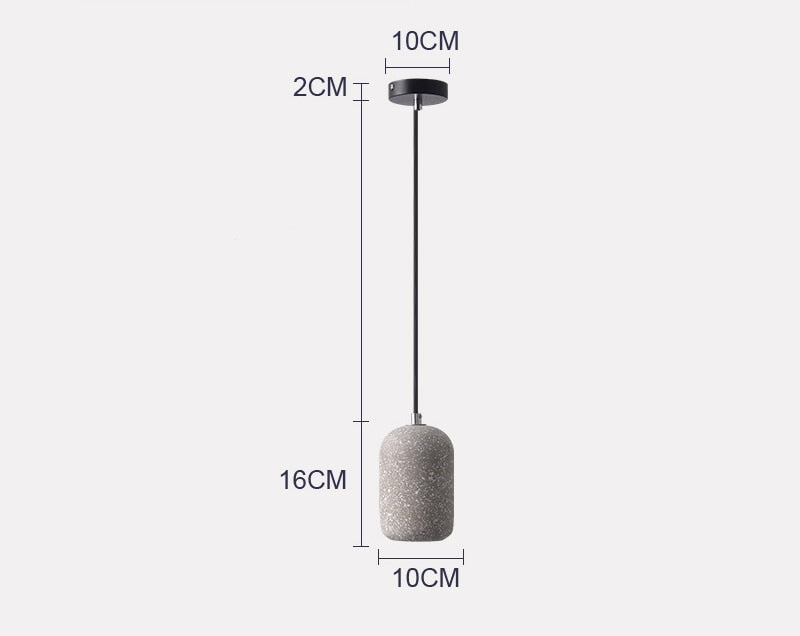 Nordic Touch Switch LED Cement Cylinder Pendant Light