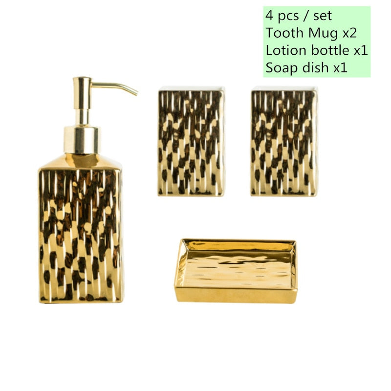 Ceramic Bathroom Accessories Soap Dispenser Set