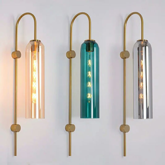 Wady Nordic Modern Slim Cylinder Glass Wall Lamp