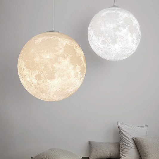 Nordic 3D Tri-light Glass Moon Pendant Light