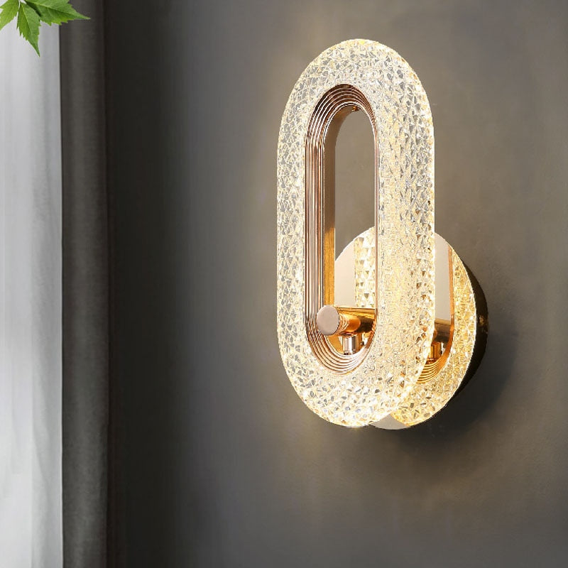 Oval Crystalline Luxor LED Wall Lamp