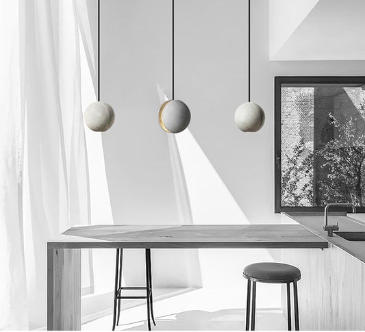 Diano Moon Collection Nordic Single Moon Design Cement Pendant Light