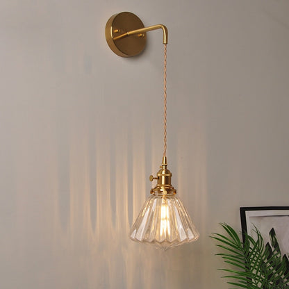 Nuuc Vinatge Hanging Wavy Glass Wall Light