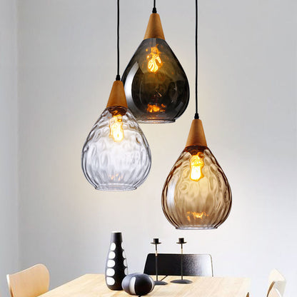 Esco Modern Glass Water Drop Pendant Light