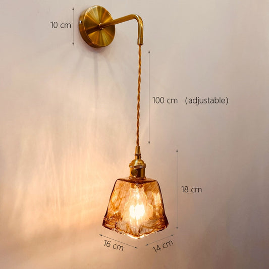 Nuuc Hanging Smoked Amber Glass Wall Light