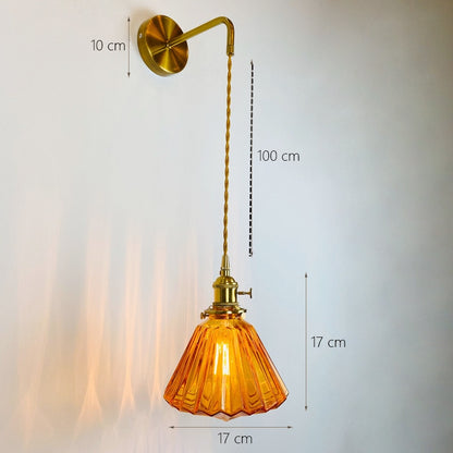 Nuuc Hanging Orange Wavy Glass Wall Light