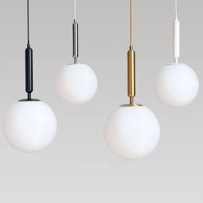 Modern Milk Glass Globe LED Pendant Light