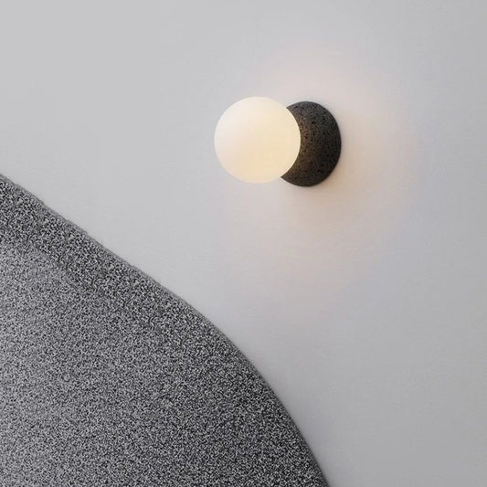 New Nordic Concrete + Frosted Glass Globe Wall Light