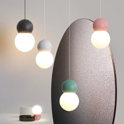 Modern Nordic LED Mixed Media Glass Globe Pendant Light