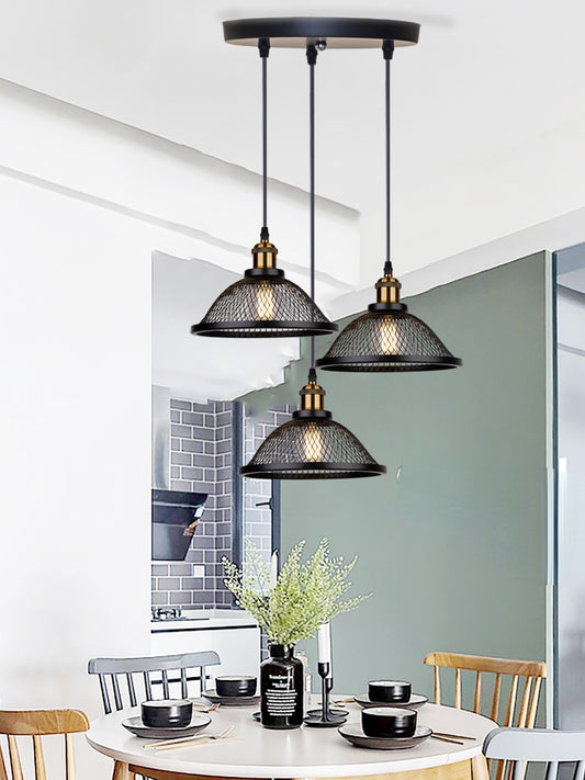 Noel Vintage Industrial Mesh Metal Chandelier