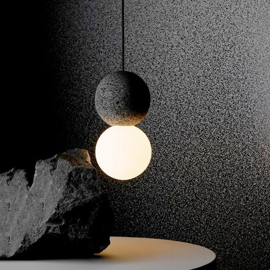 New Nordic Concrete + Frosted Glass Globe Pendant Light