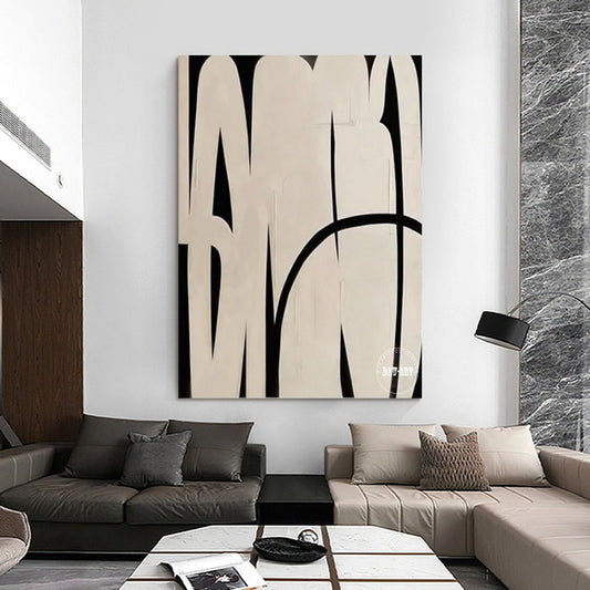 Modern Minimalism Hand-painted Oil Canvas (Unframed)