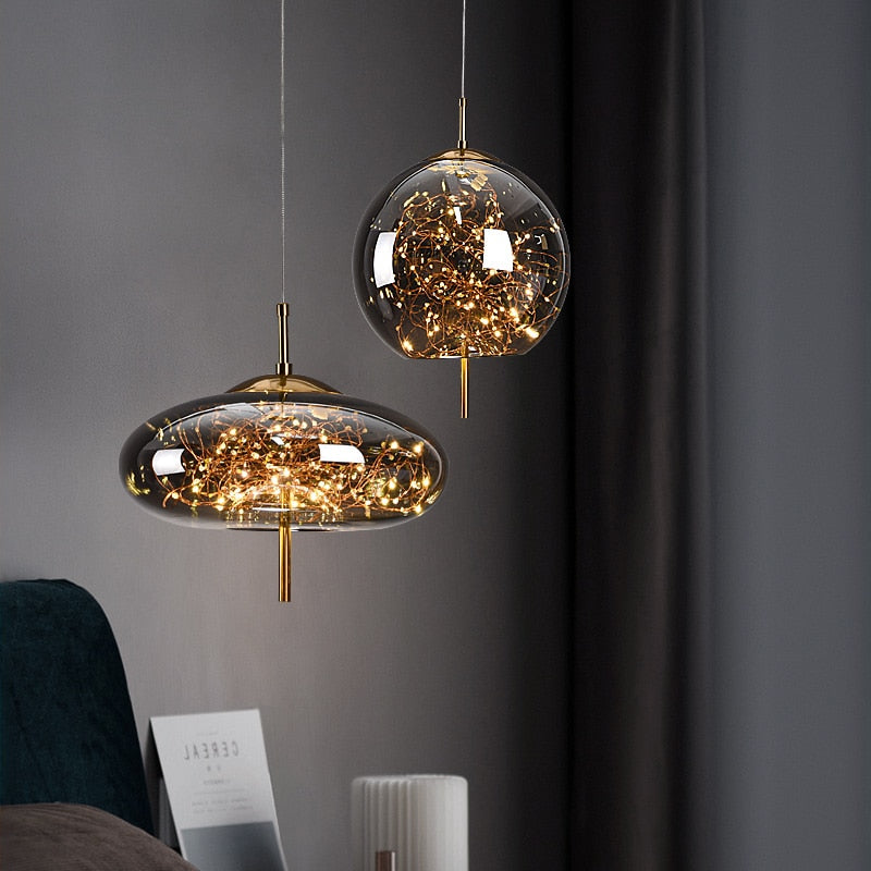 Nordic Glass Stars Jar Pendant Light